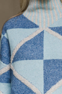Dreaming Out Loud Blue Abstract Sweater