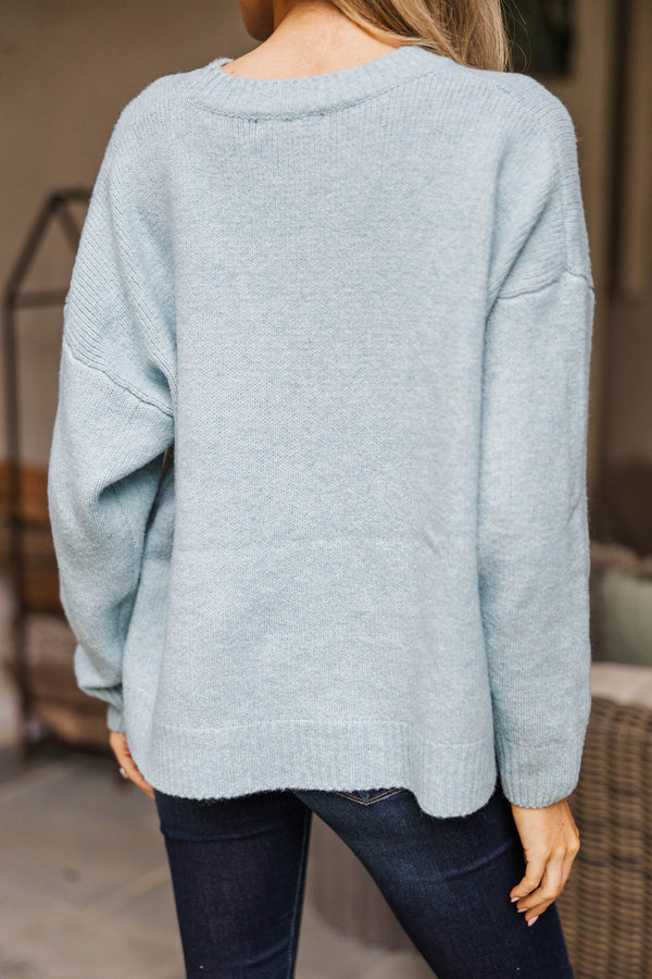 Simple Joy Light Blue Sweater