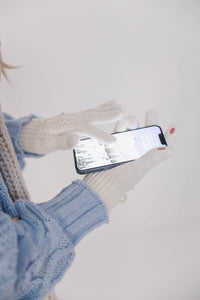 Winter's Whisper White Embellished Gloves