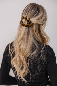 Power Move Brown Tortoise Shell Oval Hair Clip