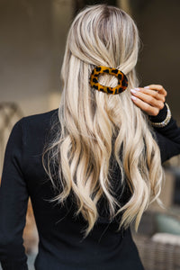 Power Move Brown Tortoise Shell Oval Hair Clip