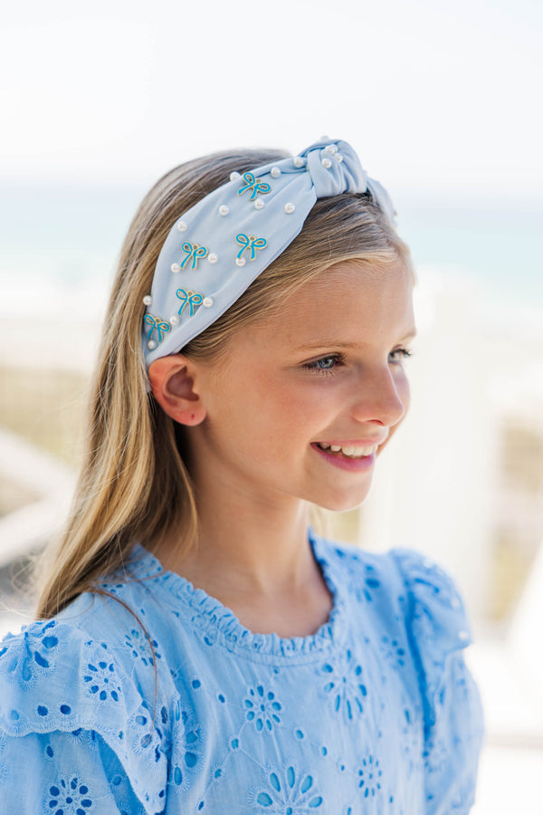 Girls: Finishing Touches Light Blue Embellished Headband