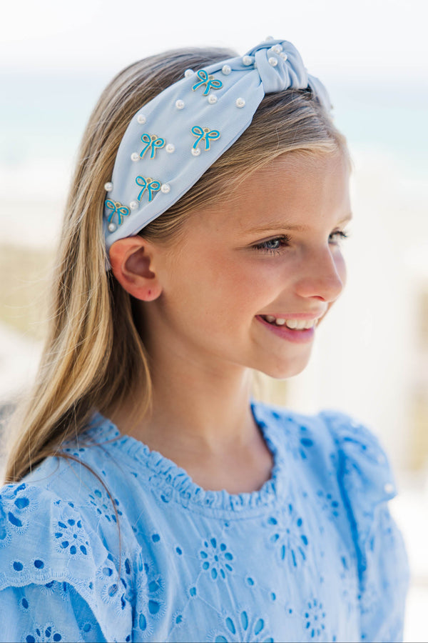 Girls: Finishing Touches Light Blue Embellished Headband