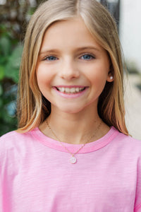 Girls: Always Adored Pink Smiley Face Necklace
