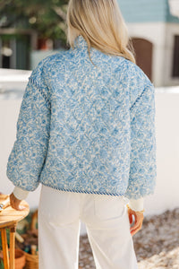 PREORDER: Just So You Blue Toile Quilted Jacket