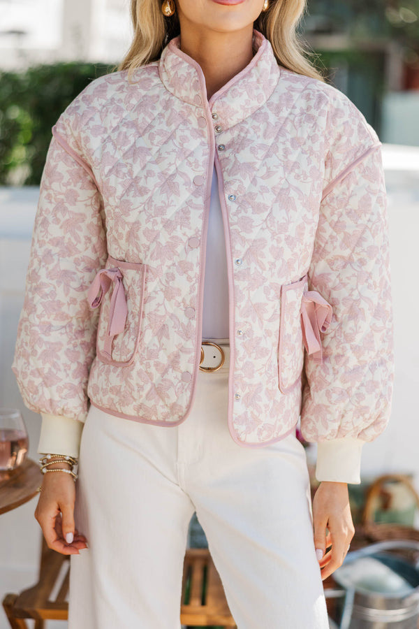 PREORDER: Just So You Pink Toile Quilted Jacket