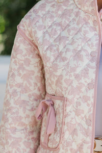 PREORDER: Just So You Pink Toile Quilted Jacket