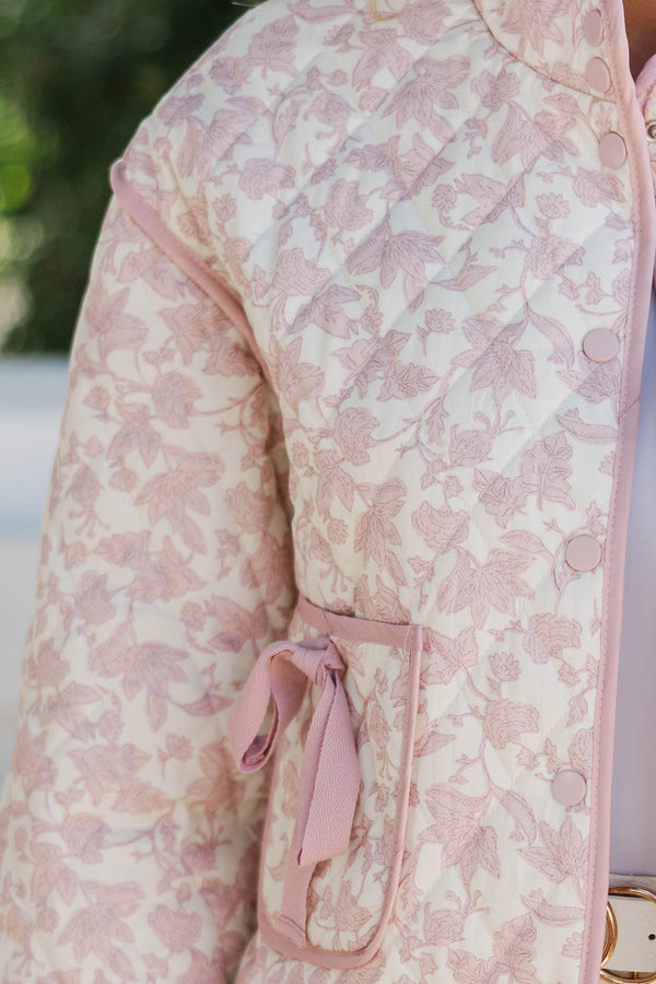 PREORDER: Just So You Pink Toile Quilted Jacket