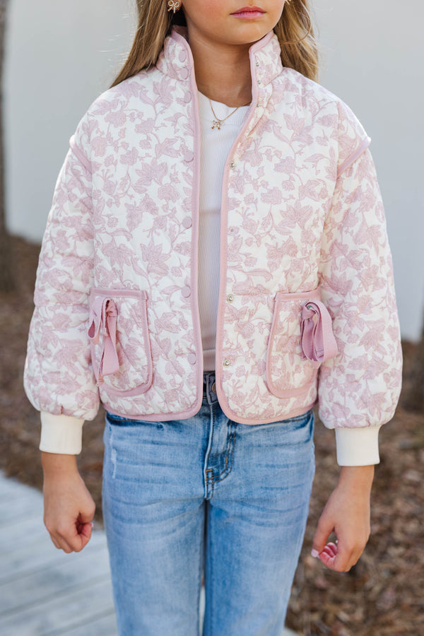 Girls: PREORDER: Just So You Pink Toile Quilted Jacket