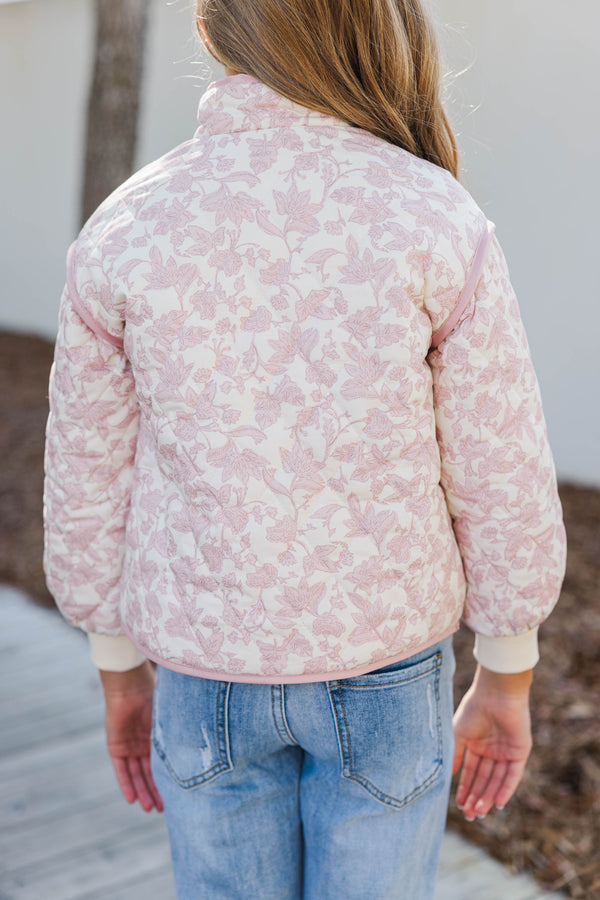 Girls: PREORDER: Just So You Pink Toile Quilted Jacket