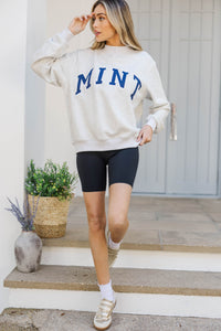 The Mint Heather Gray Mock Neck Sweatshirt