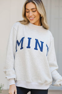 The Mint Heather Gray Mock Neck Sweatshirt