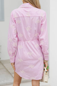 Garden Lane Pink Striped Button Down Dress
