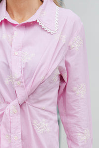 Garden Lane Pink Striped Button Down Dress