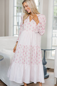 NURSING COLLECTION: What A Surprise Pink Mixed Print Midi Dress