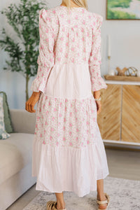 NURSING COLLECTION: What A Surprise Pink Mixed Print Midi Dress