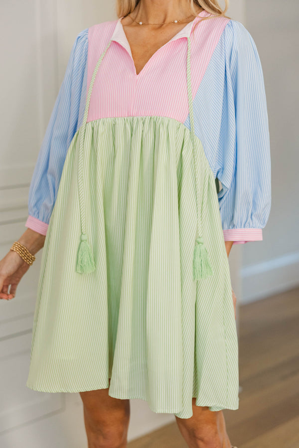 NURSING COLLECTION: Through The Years Multicolor Striped Babydoll Dress