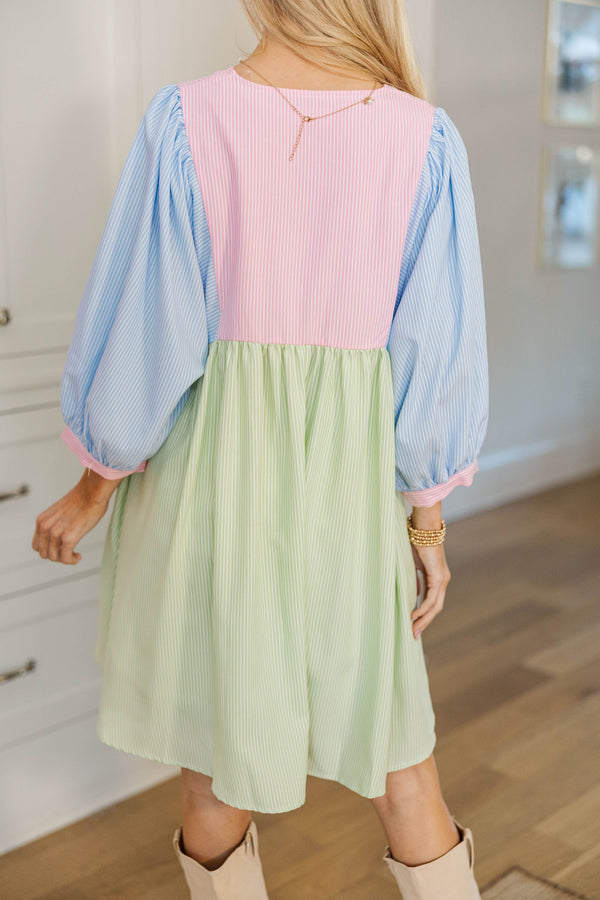 NURSING COLLECTION: Through The Years Multicolor Striped Babydoll Dress