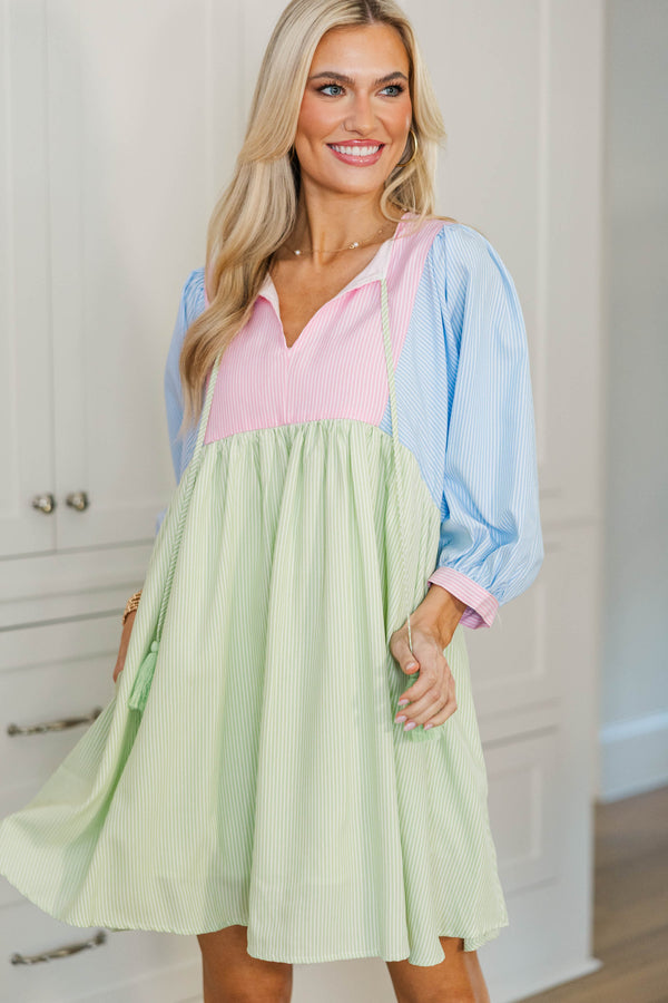 NURSING COLLECTION: Through The Years Multicolor Striped Babydoll Dress