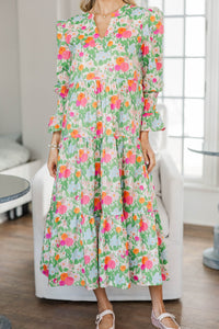 NURSING COLLECTION: What A Surprise Green Floral Midi Dress