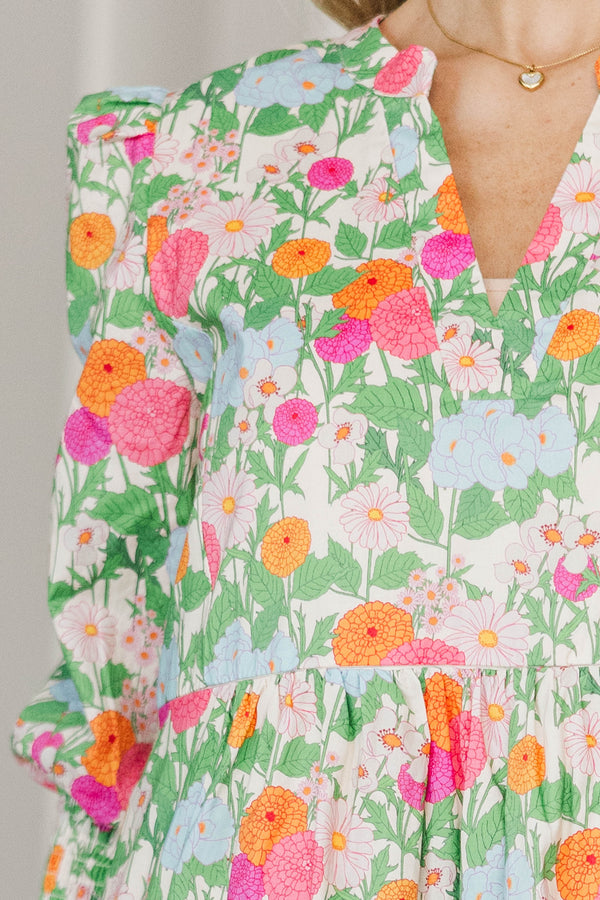NURSING COLLECTION: What A Surprise Green Floral Midi Dress