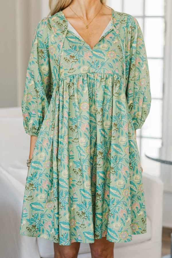 NURSING COLLECTION: It's All True Green Chintz Dress