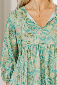 NURSING COLLECTION: It's All True Green Chintz Dress