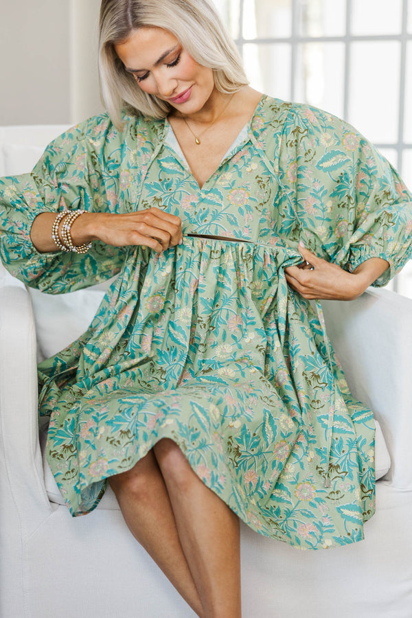 NURSING COLLECTION: It's All True Green Chintz Dress, Large - The Mint Julep Boutique | Women's Boutique Clothing NURSING COLLECTION: It's All True Green Chintz Dress, Large - The Mint Julep Boutique | Women's Boutique Clothing