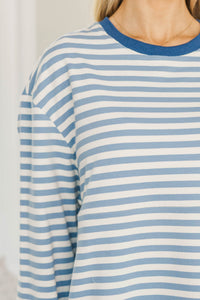 NURSING COLLECTION: Just My Vibe Navy Striped Sweatshirt