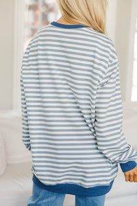 NURSING COLLECTION: Just My Vibe Navy Striped Sweatshirt