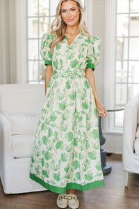 NURSING COLLECTION: Out Of Town Green Floral Midi Dress