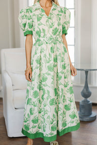 NURSING COLLECTION: Out Of Town Green Floral Midi Dress
