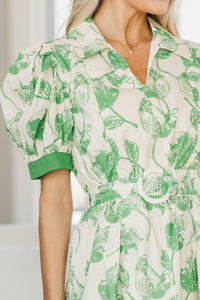 NURSING COLLECTION: Out Of Town Green Floral Midi Dress