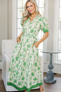 NURSING COLLECTION: Out Of Town Green Floral Midi Dress