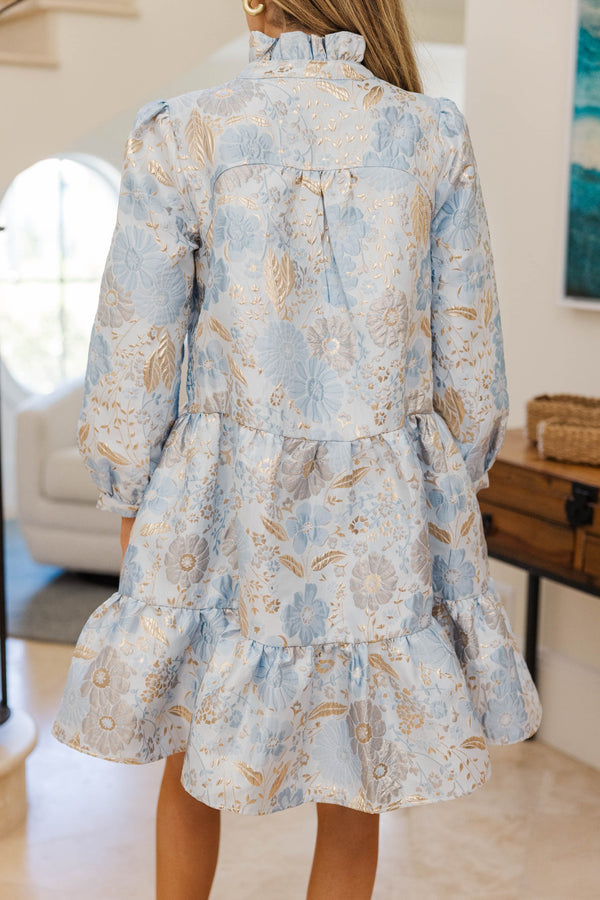 NURSING COLLECTION: Always On My Mind Light Blue Floral Dress