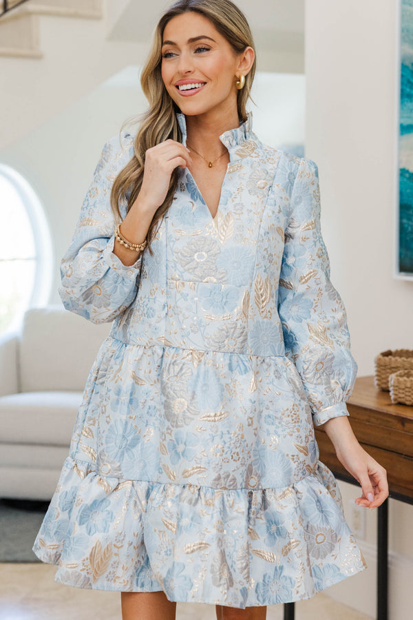 NURSING COLLECTION: Always On My Mind Light Blue Floral Dress