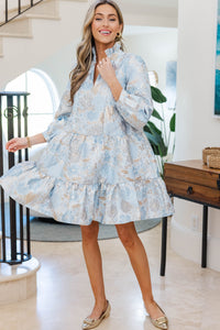 NURSING COLLECTION: Always On My Mind Light Blue Floral Dress