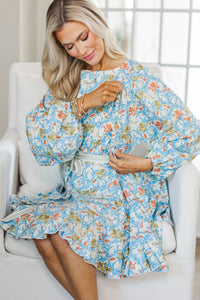 NURSING COLLECTION: Stay Close Blue Chintz Dress