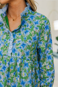 NURSING COLLECTION The Serenity Blue & Green Floral Dress