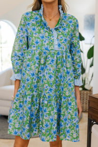 NURSING COLLECTION The Serenity Blue & Green Floral Dress