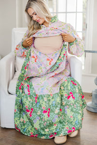 NURSING COLLECTION: Kind of Perfect Pink Floral Midi Dress