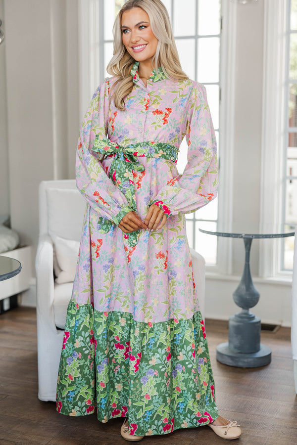 NURSING COLLECTION: Kind of Perfect Pink Floral Midi Dress