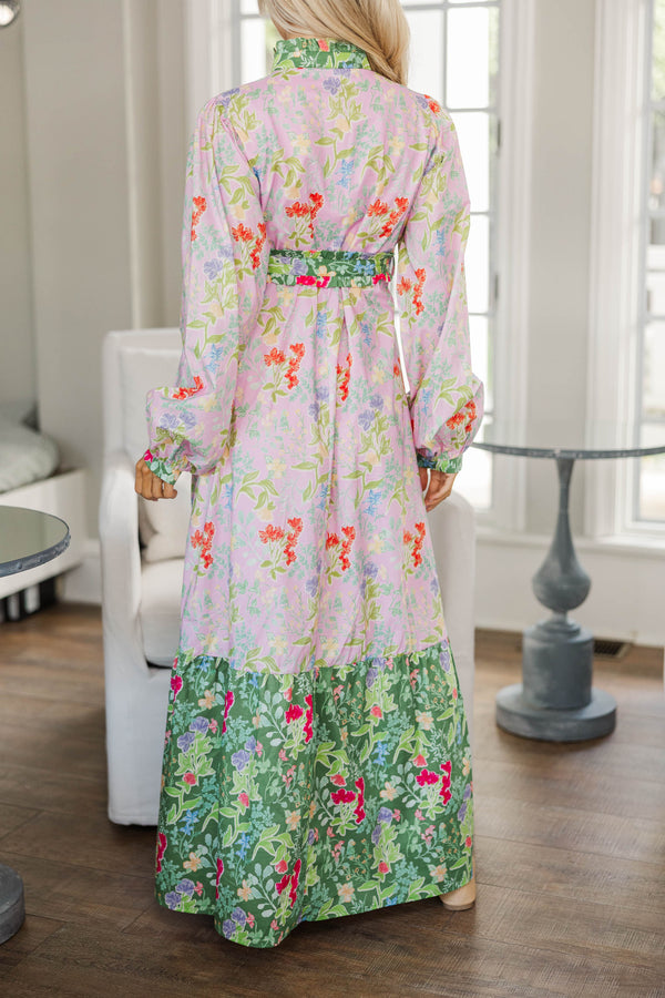 NURSING COLLECTION: Kind of Perfect Pink Floral Midi Dress