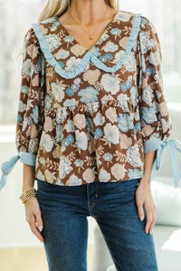NURSING COLLECTION It's Your Time Blue Floral Blouse