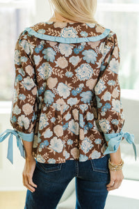 NURSING COLLECTION It's Your Time Blue Floral Blouse