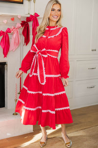 NURSING COLLECTION: Feel The Radiance Red Corduroy Midi Dress