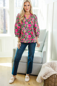 NURSING COLLECTION: Go With It Pink Floral Blouse