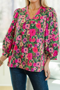 NURSING COLLECTION: Go With It Pink Floral Blouse