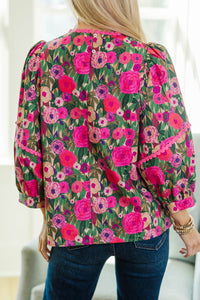 NURSING COLLECTION: Go With It Pink Floral Blouse