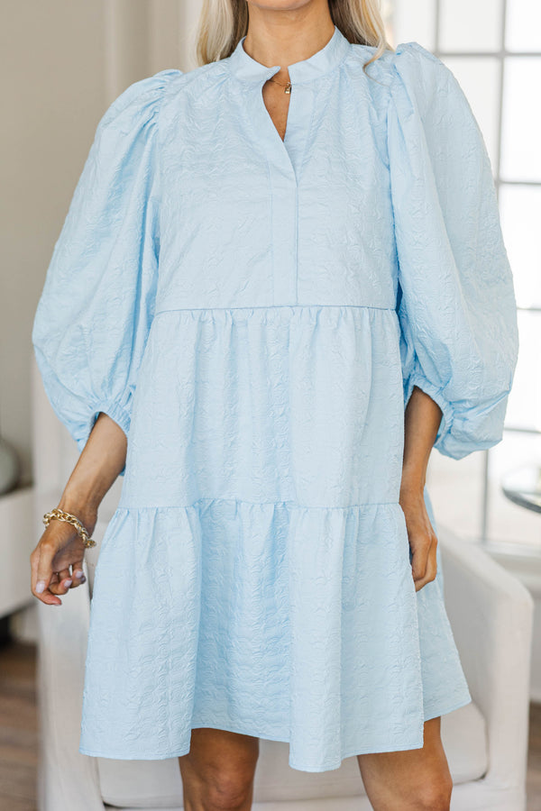 NURSING COLLECTION: Daydream Darling Light Blue Textured Dress
